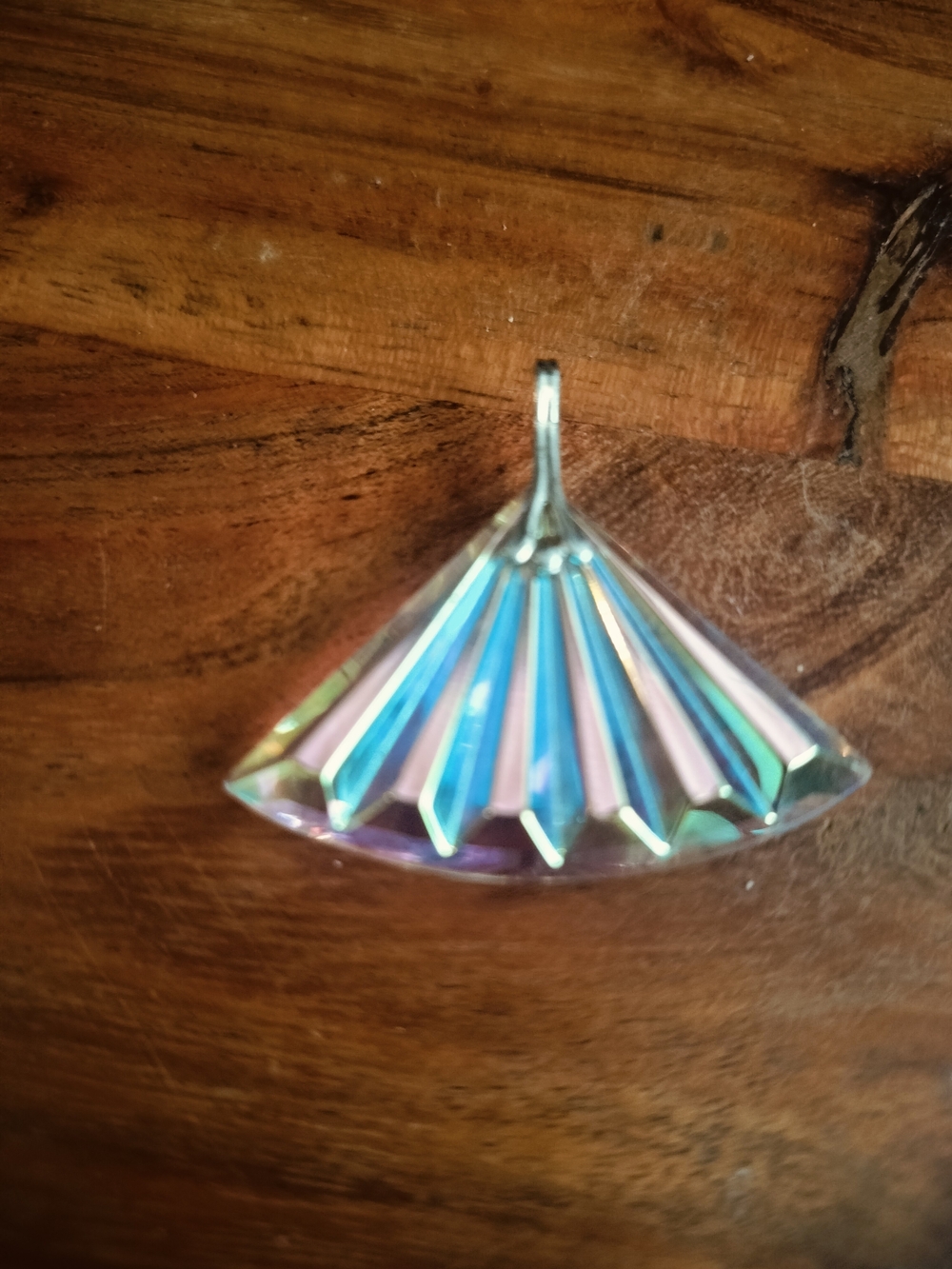 Iridescent Blue-Purple Fan Pendant - Women Jewelry